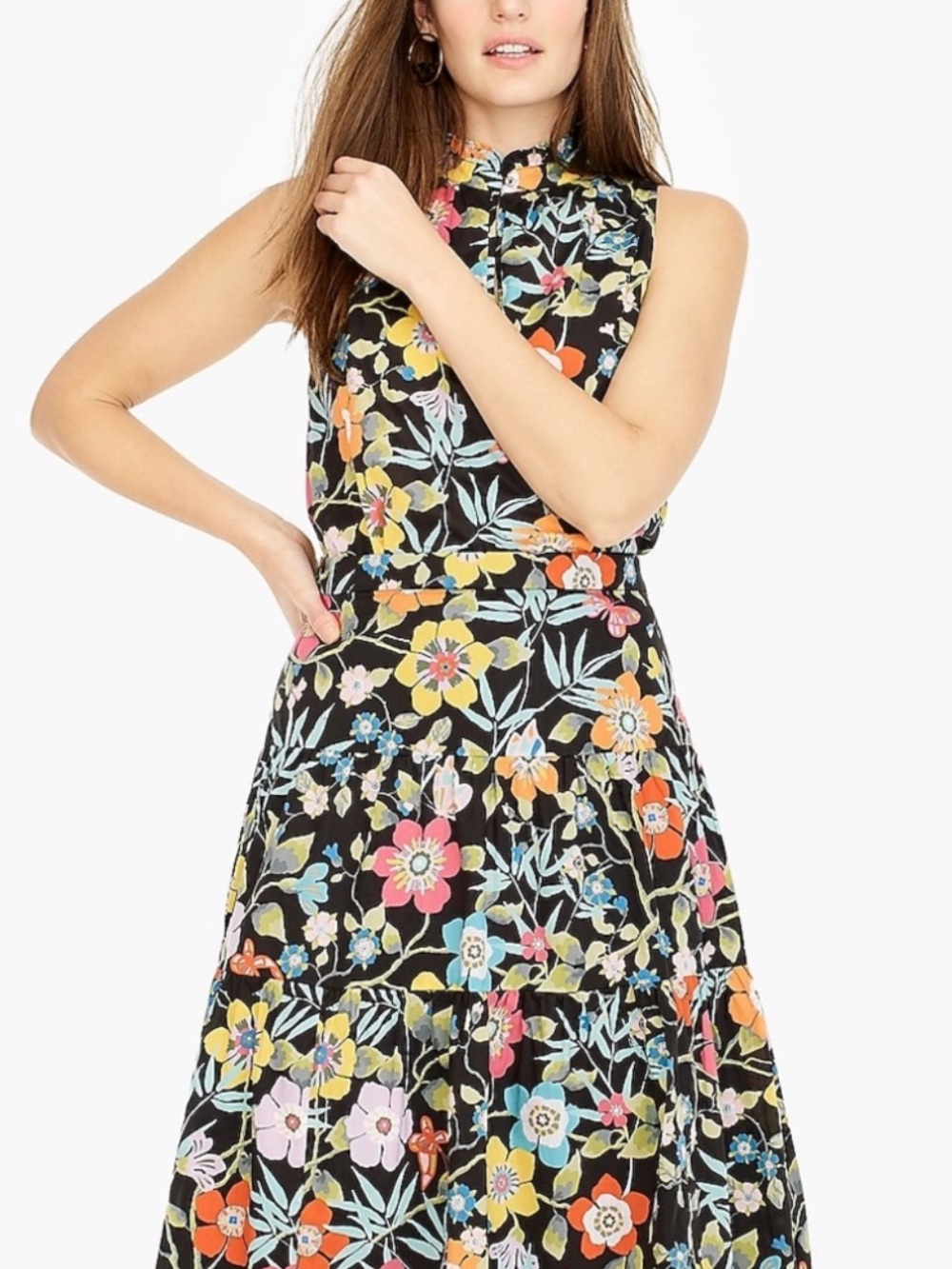 J. Crew Liberty Pavilion Floral Midi Skirt + Blouse Set, 10